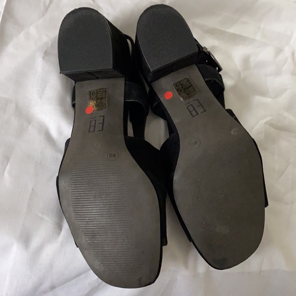 miista strappy black heeled sandals suede - Picture 6 of 7